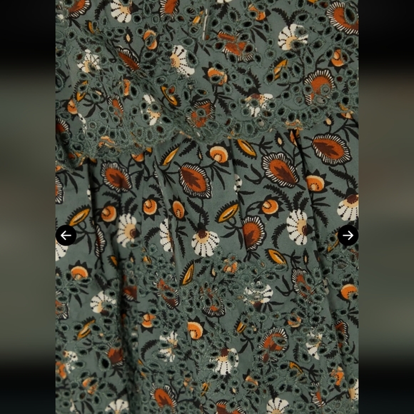 Ullaa Johnson Odile raffled Floral broderie anglaise cotton Poplin midi dressSz8 - Picture 4 of 12